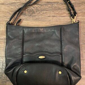 Black leather Tahari purse
